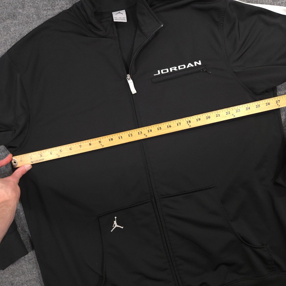 Jordan Track Jacket Mens XXL Black Embroidered Jumpman Full Zip Sport Athletic - Picture 5 of 9